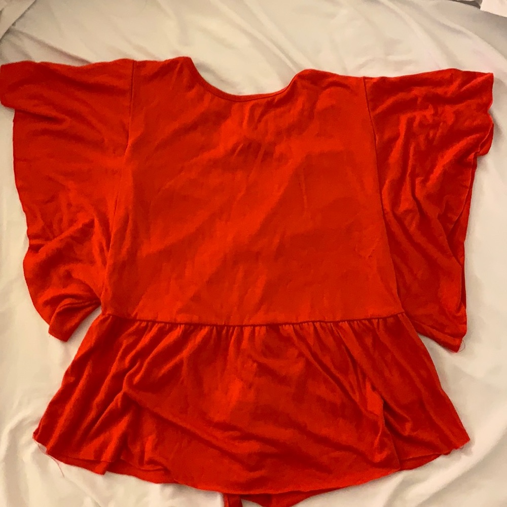 Butterfly sleeve open back top